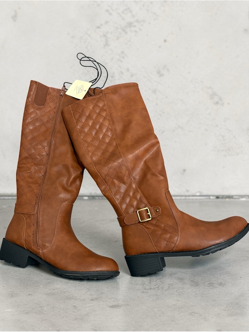 St. John's Bay Tall Quilted Over-the-Knee Boots - Cognac